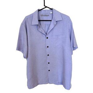 Caribbean Mens Button Up Shirt Lavender Modal Blend Cuban Style Xl Nicaragua